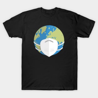Planet Earth using a face mask T-Shirt